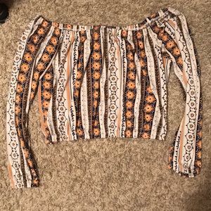 Off the shoulder flow crop top